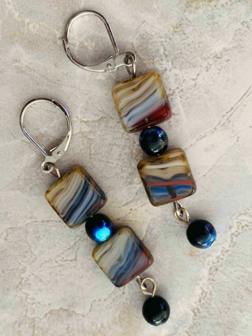 Czech Glass Bead Drop Earrings
